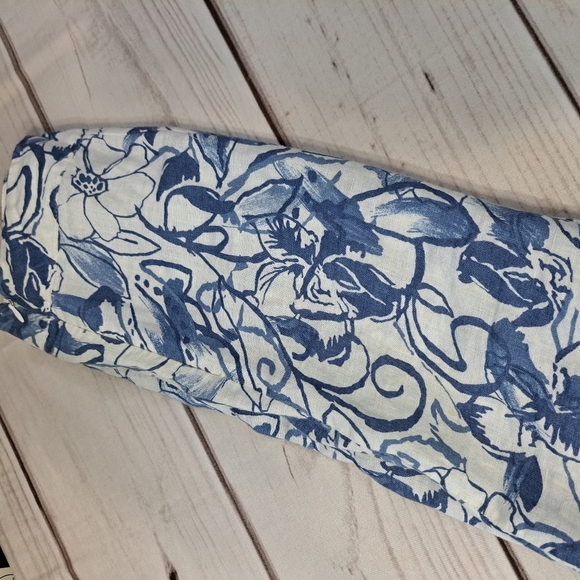 JM Collection Blue and White Linen Skirt Size 18w - Picture 11 of 13